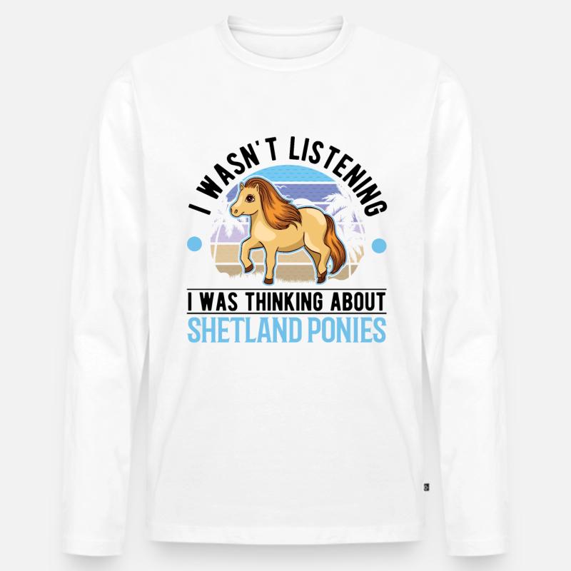 Shetlandpony Shetland-Pony Shetty - Männer Premium Bio Langarmshirt - Weiß