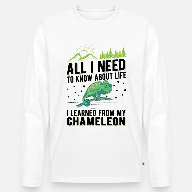 Chamäleon Geschenk Chameleon - Männer Premium Bio Langarmshirt - Weiß