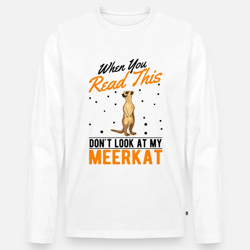 Erdmännchen Geschenk Meerkat - Männer Premium Bio Langarmshirt - Weiß