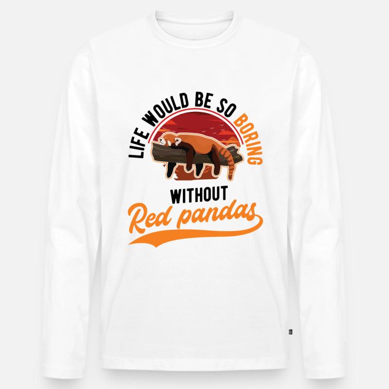 Roter Panda Geschenk - Männer Premium Bio Langarmshirt - Weiß