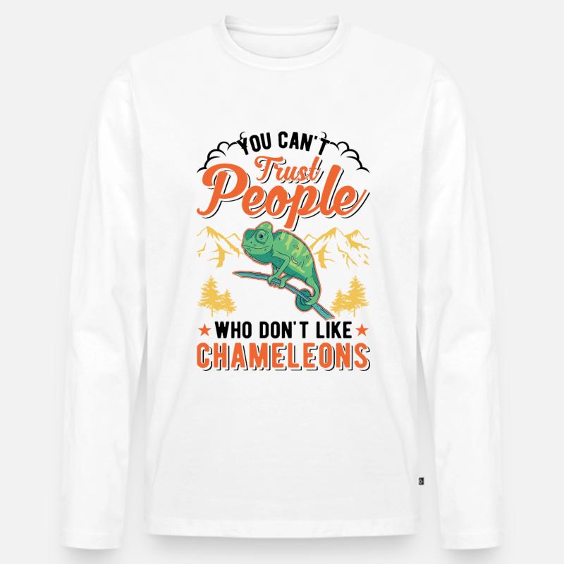 Chamäleon Geschenk Chameleon - Männer Premium Bio Langarmshirt - Weiß