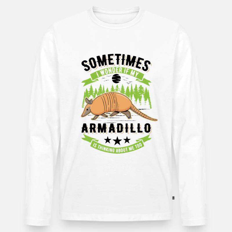 Armadillo Geschenk Gürteltier - Männer Premium Bio Langarmshirt - Weiß