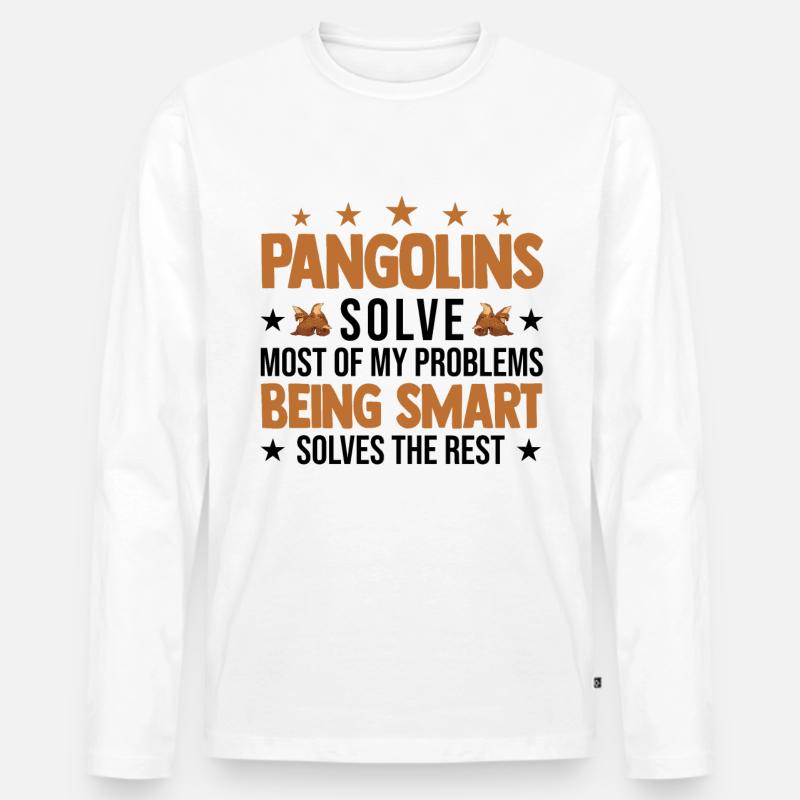 Pangolin Geschenk Schuppentier - Männer Premium Bio Langarmshirt - Weiß