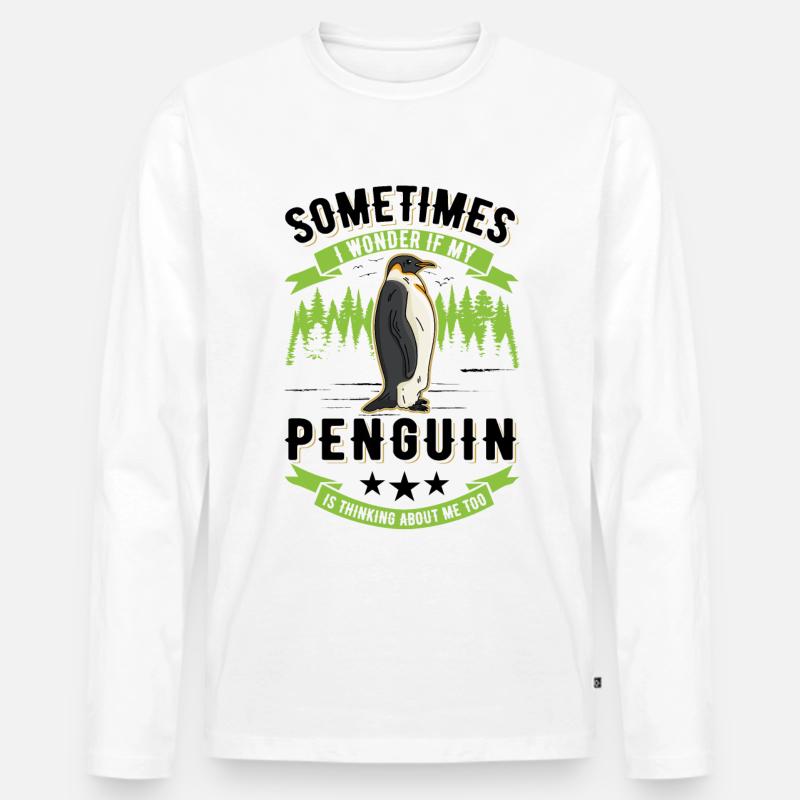 Pinguin Penguin Kaiserpinguin - Männer Premium Bio Langarmshirt - Weiß