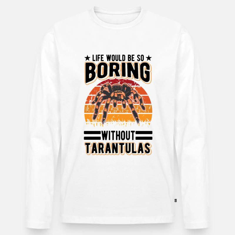 Tarantel Spinne Tarantula - Männer Premium Bio Langarmshirt - Weiß