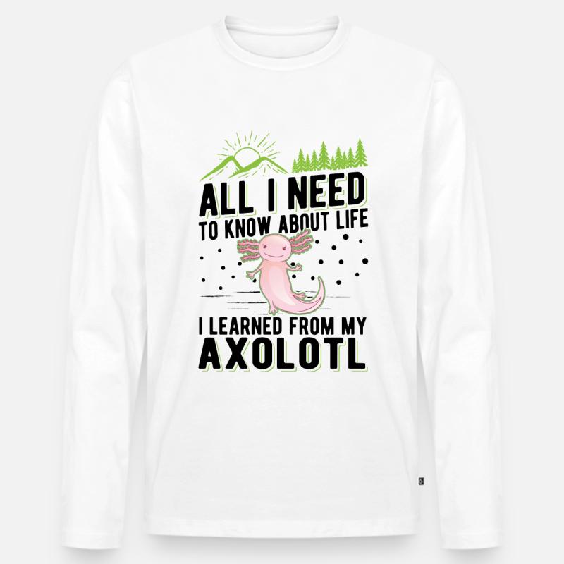 Axolotl Geschenk Schwanzlurch - Männer Premium Bio Langarmshirt - Weiß