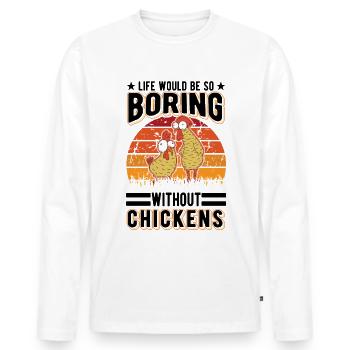 Poulets Élevage de poulets Éleveur de poulet - T-shirt manches longues Premium bio Homme - blanc - Devant - Nico (187cm)
