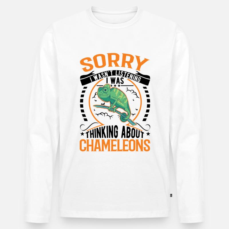Chamäleon Geschenkidee Chameleon - Männer Premium Bio Langarmshirt - Weiß