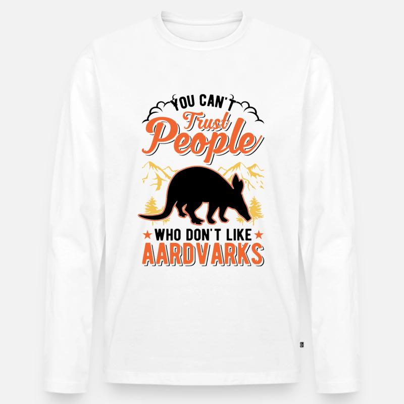 Erdferkel Geschenk Aardvark - Männer Premium Bio Langarmshirt - Weiß
