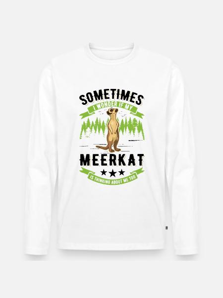 Erdmännchen surikat suricate - T-shirt manches longues Premium bio Homme - blanc