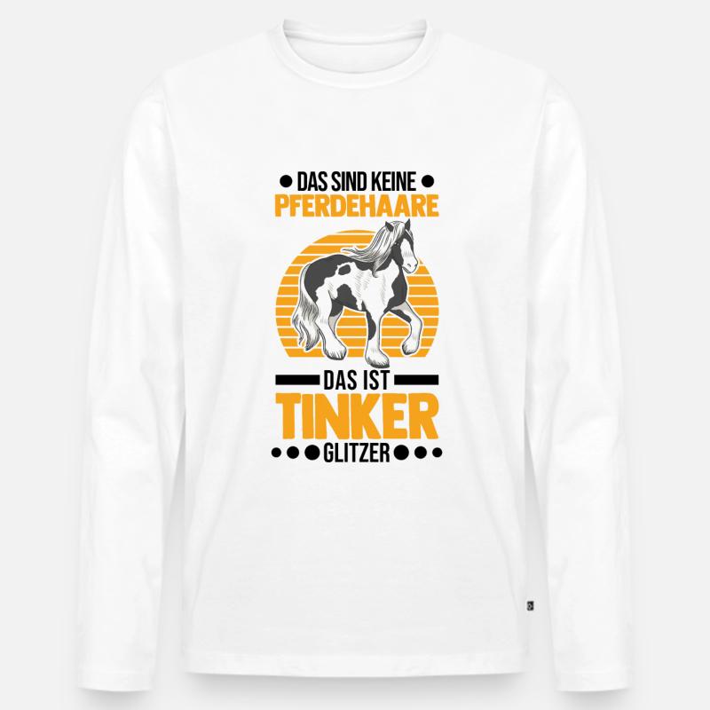 Irish Tinker Parfüm Glitzer Tinkerpferd - Männer Premium Bio Langarmshirt - Weiß