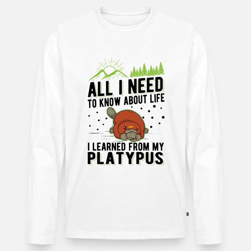 Schnabeltier Geschenk Platypus - Männer Premium Bio Langarmshirt - Weiß