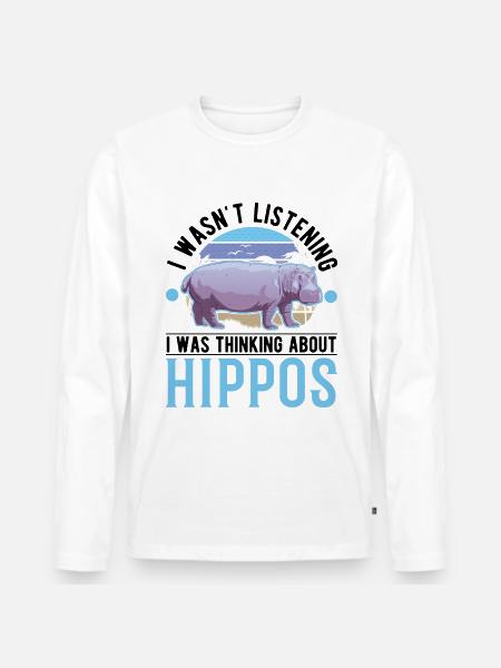 Hippo Gift Hippo Hippo - Men's Premium Organic Long Sleeve Shirt - white