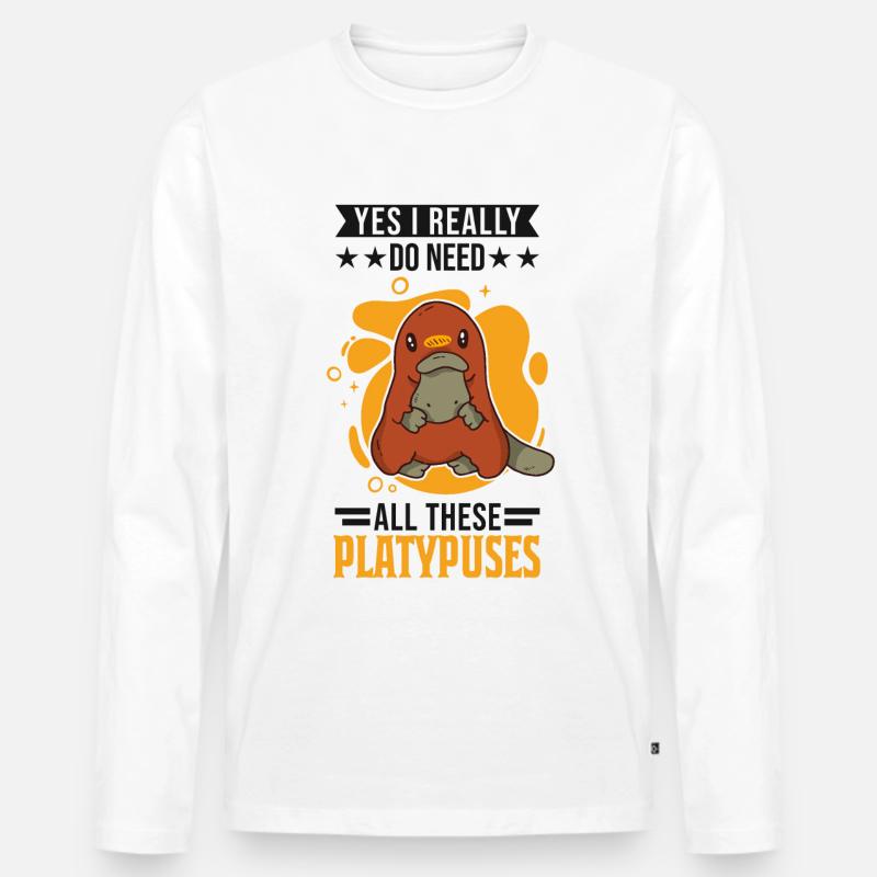Schnabeltier Geschenk Platypus - Männer Premium Bio Langarmshirt - Weiß