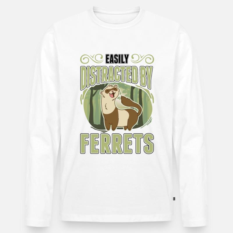 Easily distracted by Foxes Fuchs - Männer Premium Bio Langarmshirt - Weiß