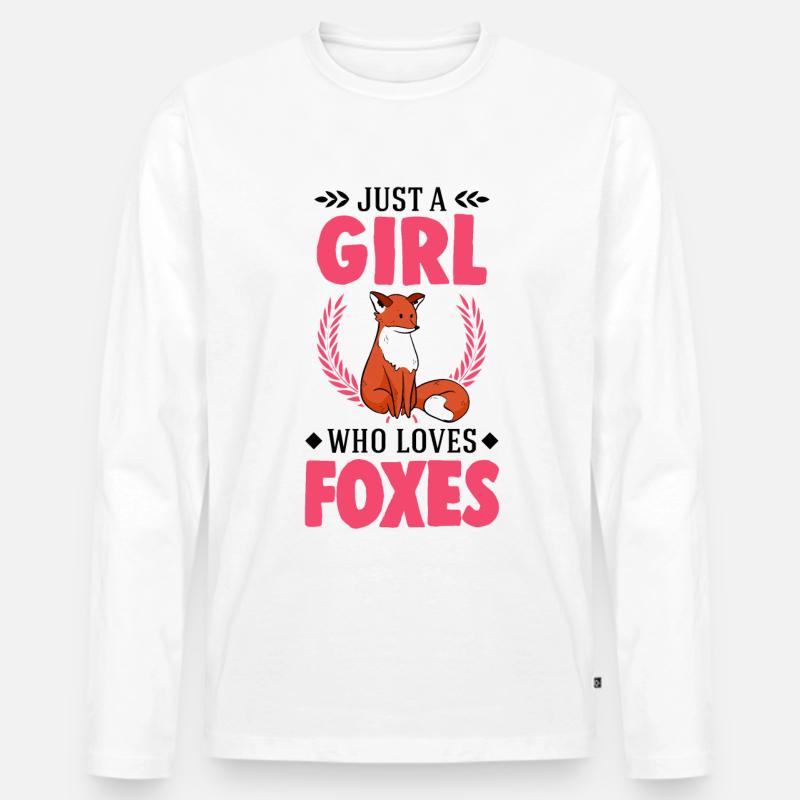 Fuchs Mädchen Geschenk - Männer Premium Bio Langarmshirt - Weiß