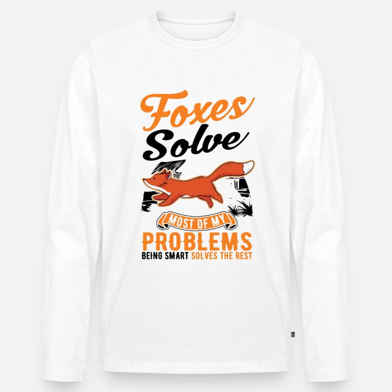 Fuchs Geschenk Rotfuchs - Männer Premium Bio Langarmshirt - Weiß