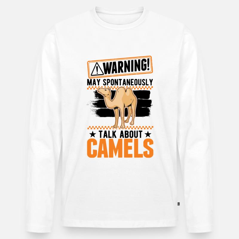 Warnung Kamel Dromedar Camel Großkamel - Männer Premium Bio Langarmshirt - Weiß