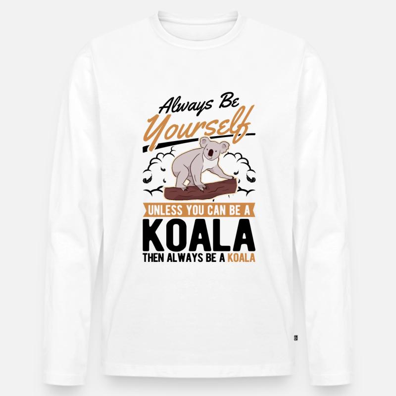 Always be yourself Koala - Männer Premium Bio Langarmshirt - Weiß