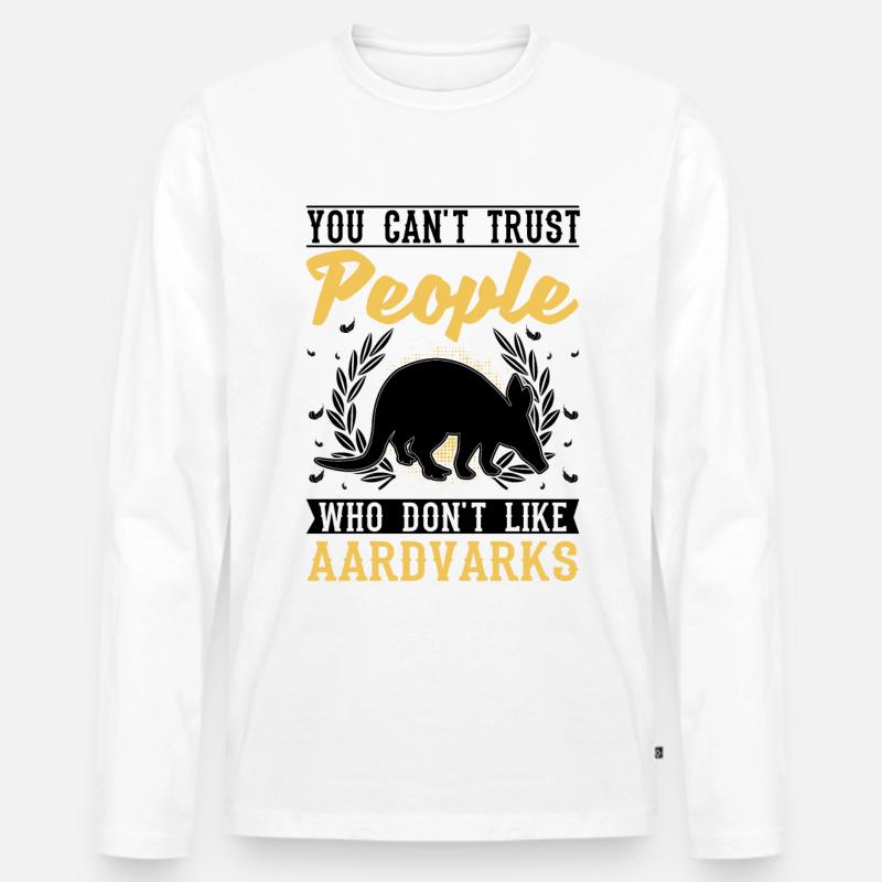 Erdferkel Geschenk Aardvark - Männer Premium Bio Langarmshirt - Weiß