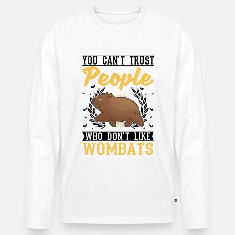 Australischer Wombat - Männer Premium Bio Langarmshirt - Weiß