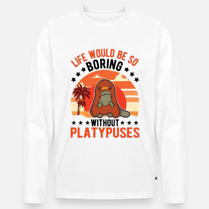 Schnabeltier Geschenk Platypus - Männer Premium Bio Langarmshirt - Weiß