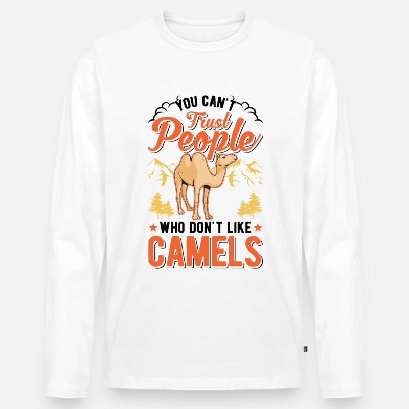 Kamel Dromedar Ägypten Geschenk Großkamel - Männer Premium Bio Langarmshirt - Weiß