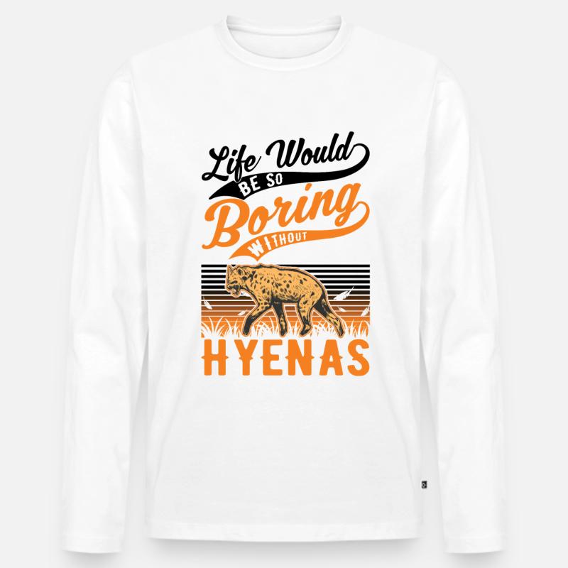Hyäne Geschenk Erdwolf Hyena - Männer Premium Bio Langarmshirt - Weiß