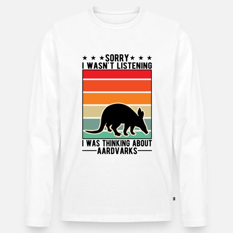 Erdferkel Geschenk Aardvark - Männer Premium Bio Langarmshirt - Weiß