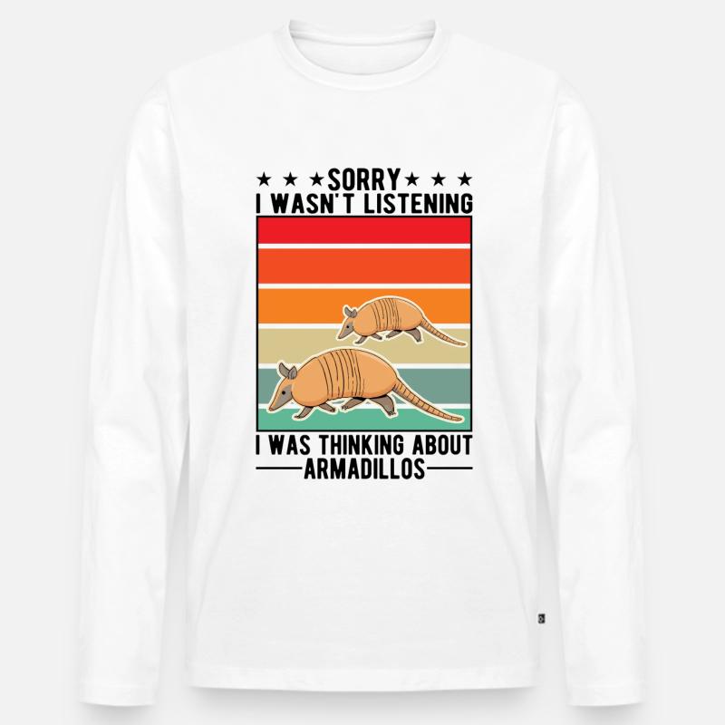Armadillo Geschenk Gürteltier - Männer Premium Bio Langarmshirt - Weiß