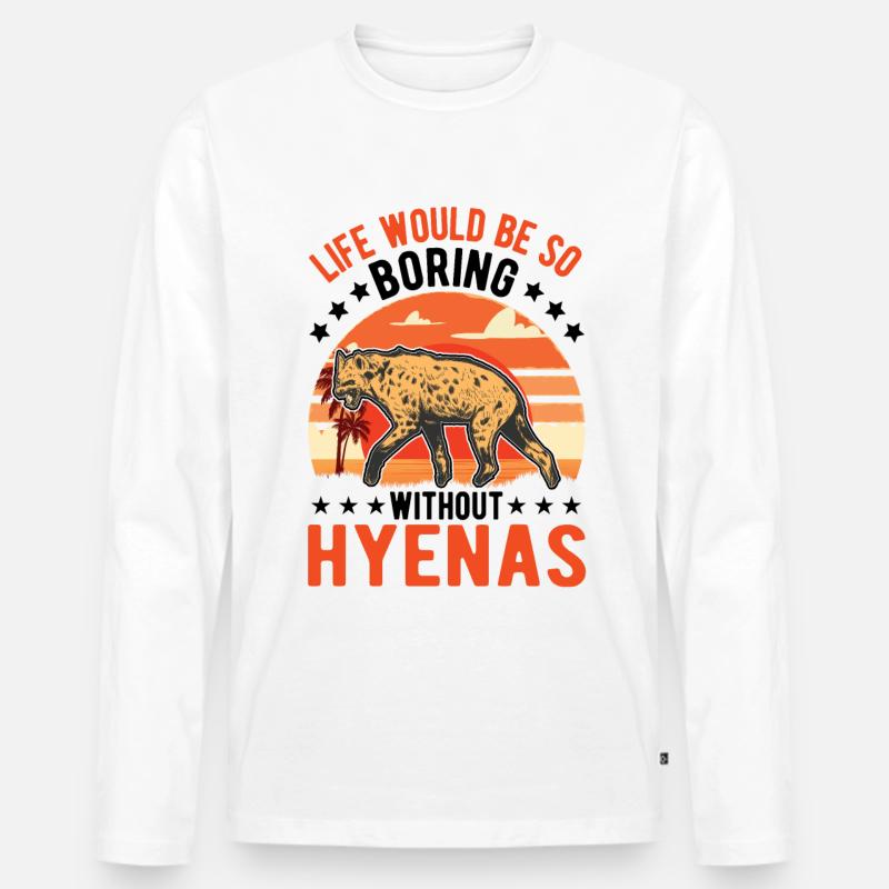 Hyäne Geschenk Erdwolf Hyena - Männer Premium Bio Langarmshirt - Weiß