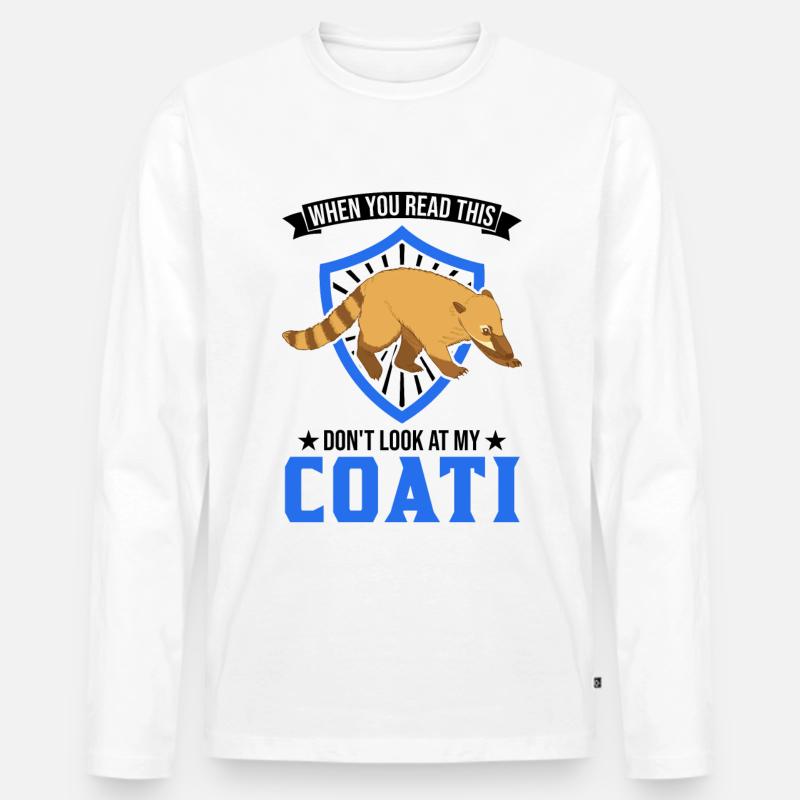 Nasenbär Geschenk Rüsselbär Coati - Männer Premium Bio Langarmshirt - Weiß