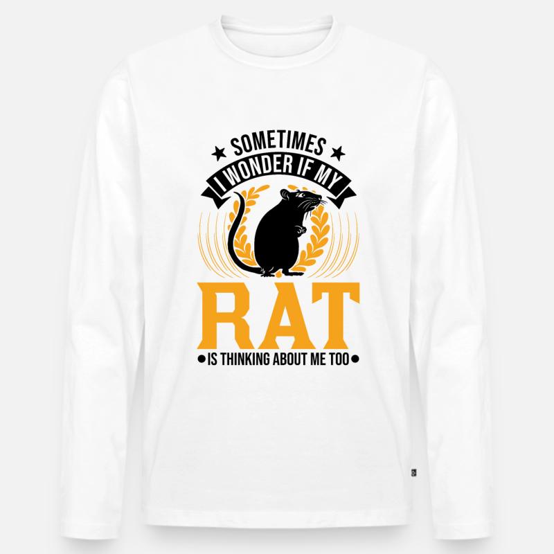 Rattenbesitzer Geschenk Ratte - Männer Premium Bio Langarmshirt - Weiß