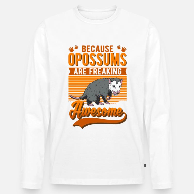 Because Opossums are freaking awesome - Männer Premium Bio Langarmshirt - Weiß