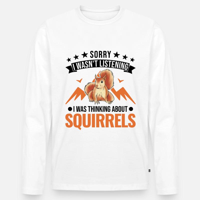 Eichhörnchen Geschenk Grauhörnchen Squirrel - Männer Premium Bio Langarmshirt - Weiß