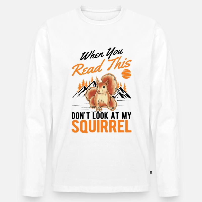 Eichhörnchen Geschenk Grauhörnchen Squirrel - Männer Premium Bio Langarmshirt - Weiß