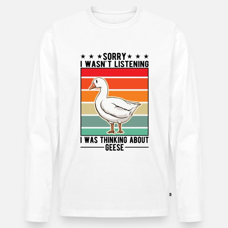 Gänse Geschenk Gänsezüchter Gans - Männer Premium Bio Langarmshirt - Weiß