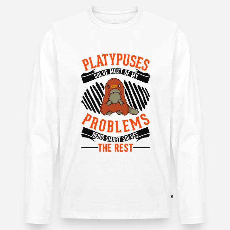 Schnabeltier Geschenkidee Platypus - Männer Premium Bio Langarmshirt - Weiß