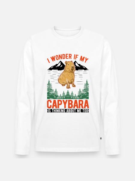 Capybara Wasserschwein Capibara - Men's Premium Organic Long Sleeve Shirt - white