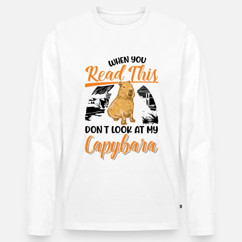 Capybara Gift Capibara capybara - Men's Premium Organic Long Sleeve Shirt - white