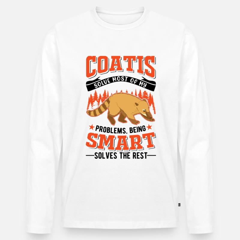 Nasenbär Geschenk Coati Rüsselbär - Männer Premium Bio Langarmshirt - Weiß