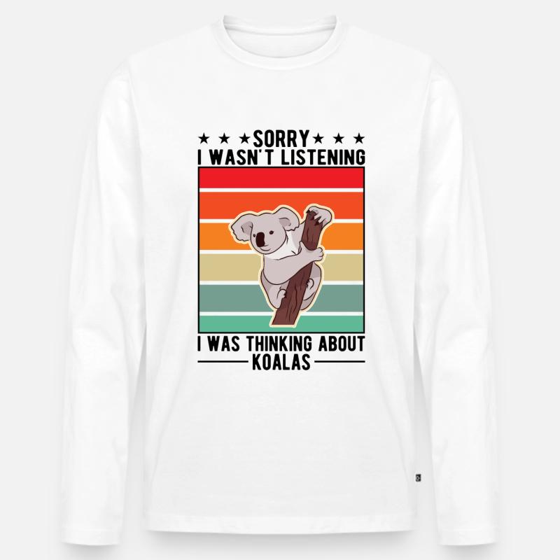 Koala Geschenk Koalabär - Männer Premium Bio Langarmshirt - Weiß
