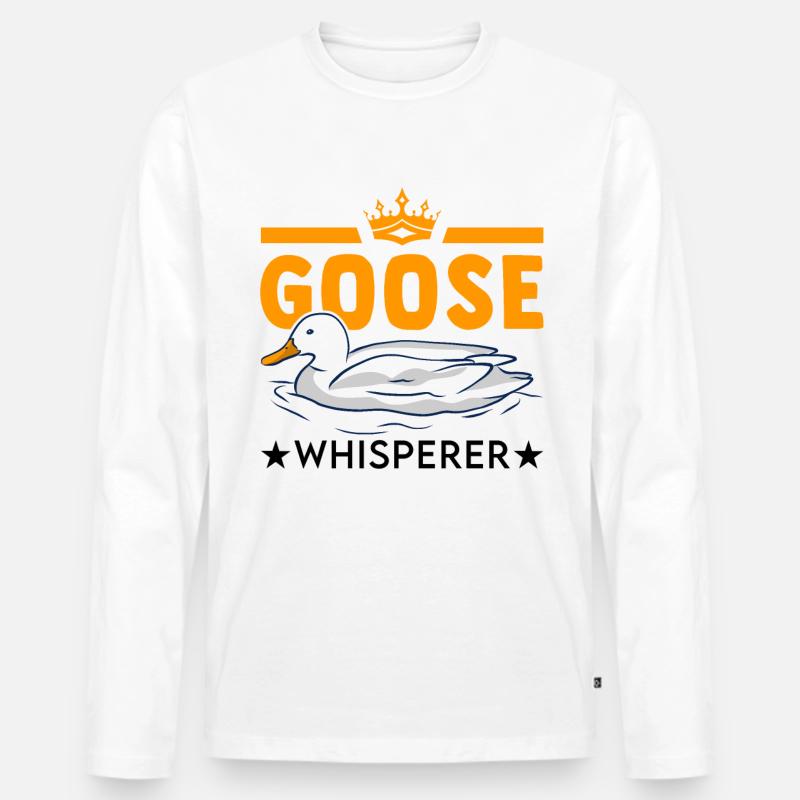 Gänse Flüsterer Geschenk Gänsezüchter Gans - Männer Premium Bio Langarmshirt - Weiß