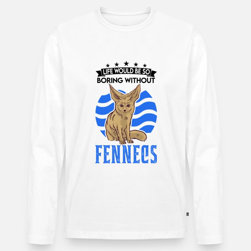 Fennek Geschenk Fennec Wüstenfuchs - Männer Premium Bio Langarmshirt - Weiß