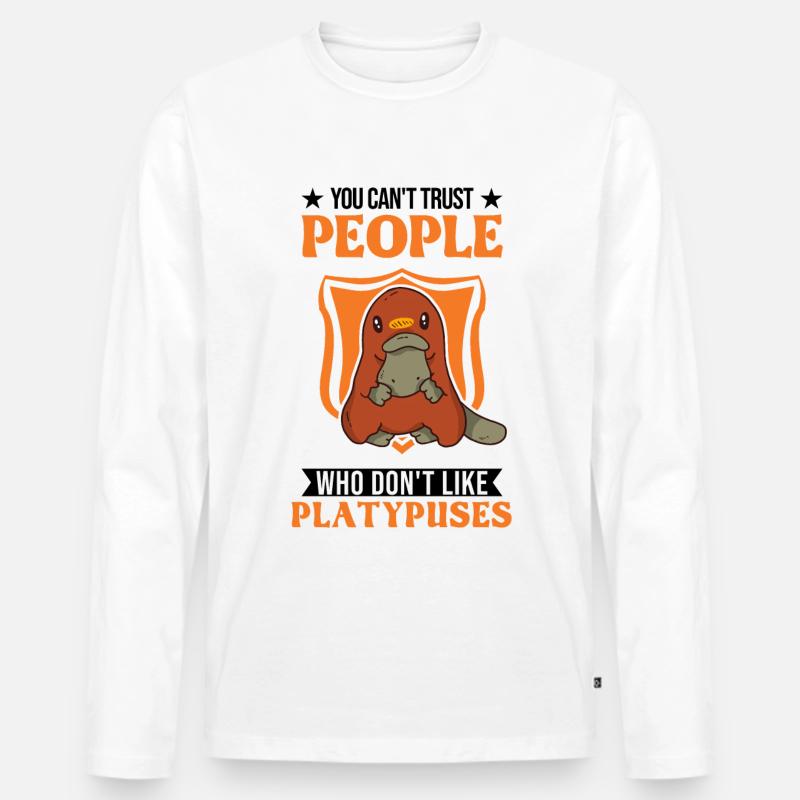 Schnabeltier Geschenk Platypus - Männer Premium Bio Langarmshirt - Weiß