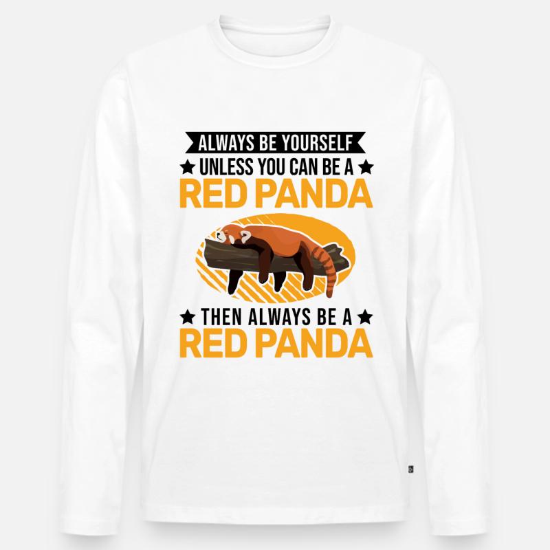 Roter Panda Geschenk Red Panda - Männer Premium Bio Langarmshirt - Weiß