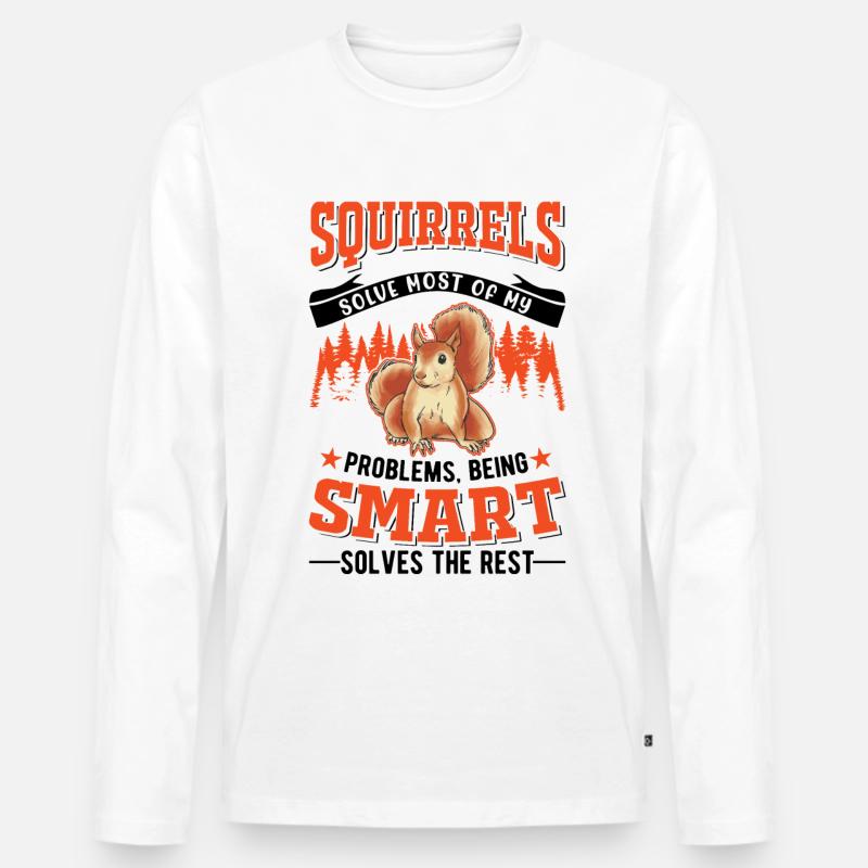 Eichhörnchen Geschenk Grauhörnchen Squirrel - Männer Premium Bio Langarmshirt - Weiß