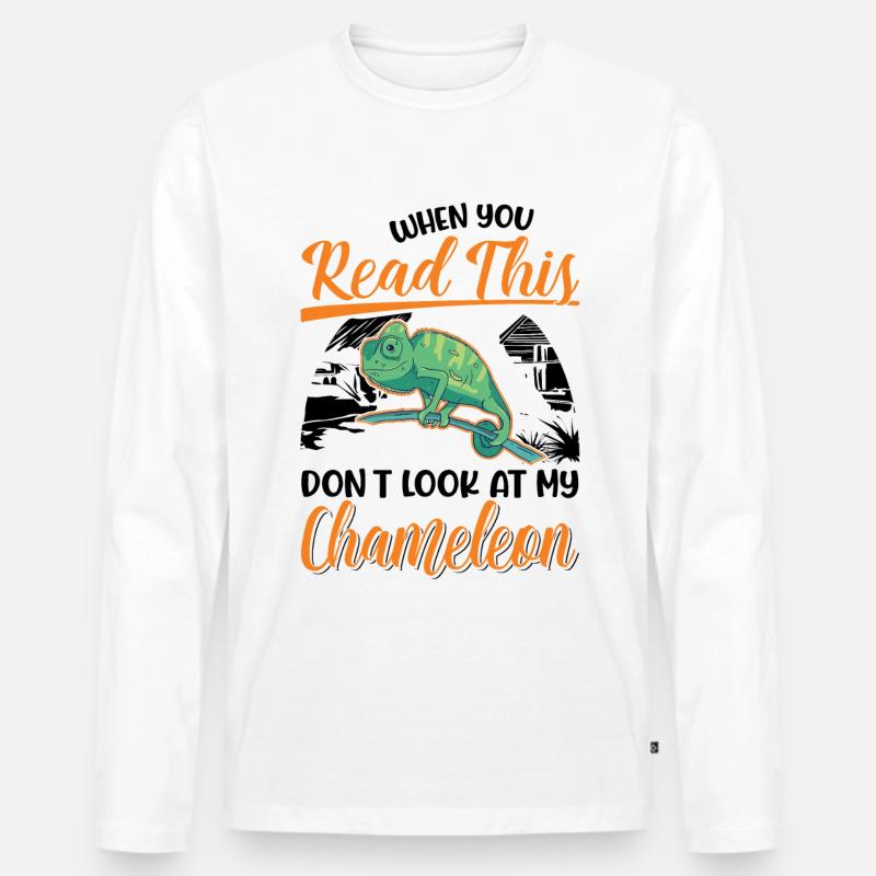 Chamäleon Geschenk Chameleon - Männer Premium Bio Langarmshirt - Weiß