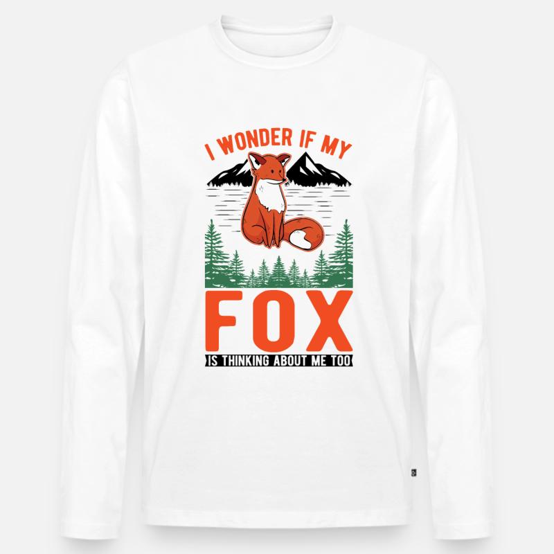 Fuchs Geschenk Rotfuchs - Männer Premium Bio Langarmshirt - Weiß