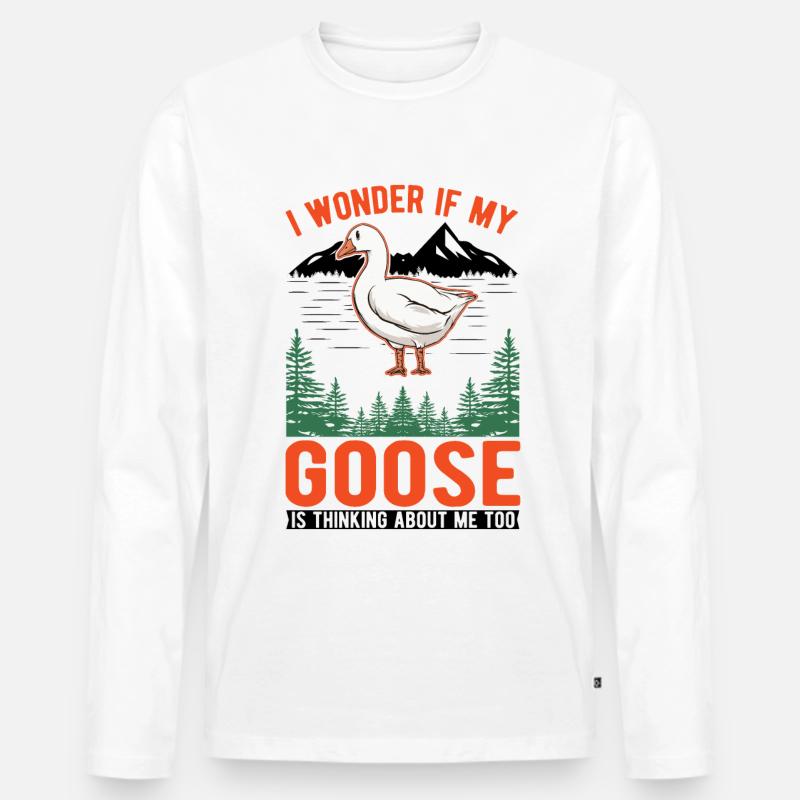 Gänse Geschenk Gänsezüchter Gans - Männer Premium Bio Langarmshirt - Weiß
